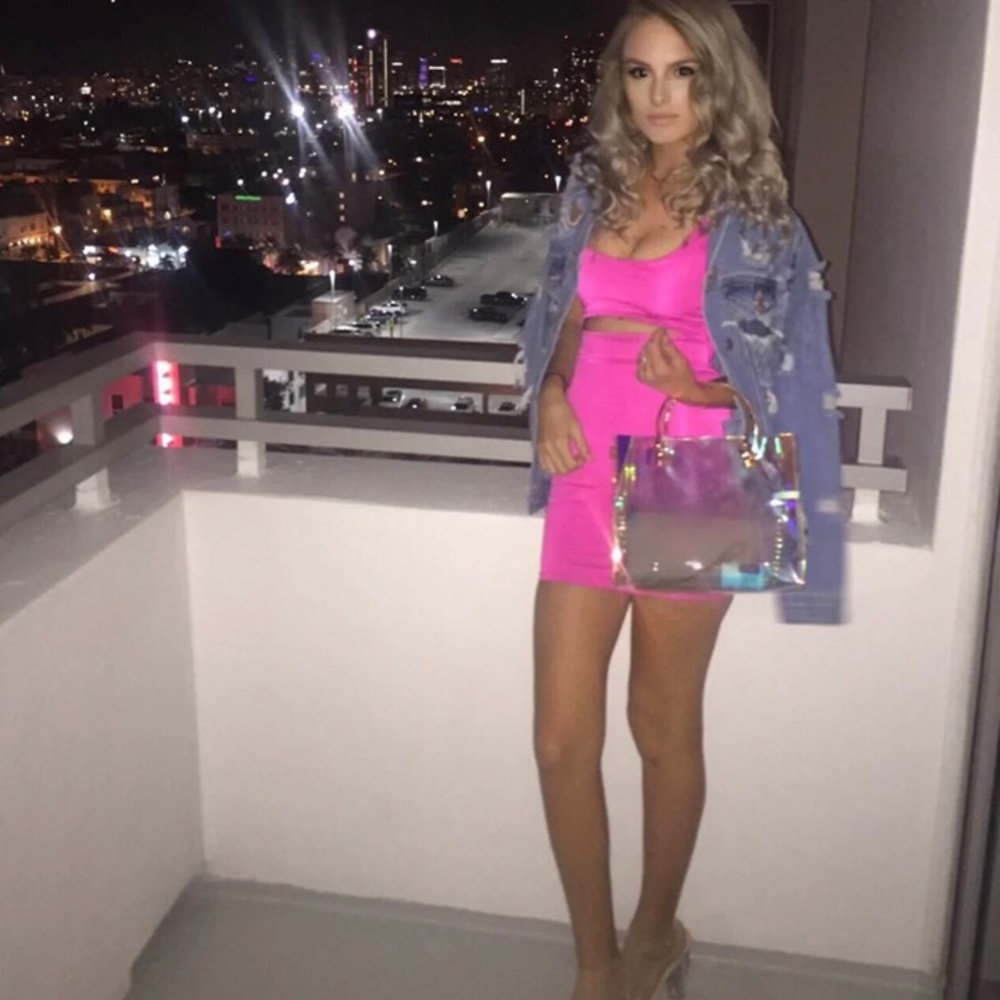 Kim Kardashian inspired pink dress